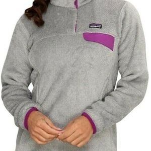 Patagonia Womens Jacket GrayPurple Retool Snap
